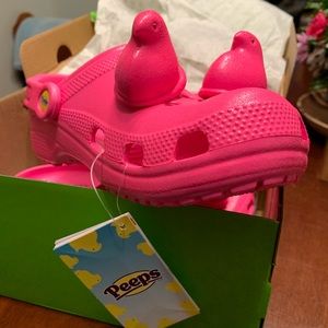 Peeps x crocs classic clogs electric pink